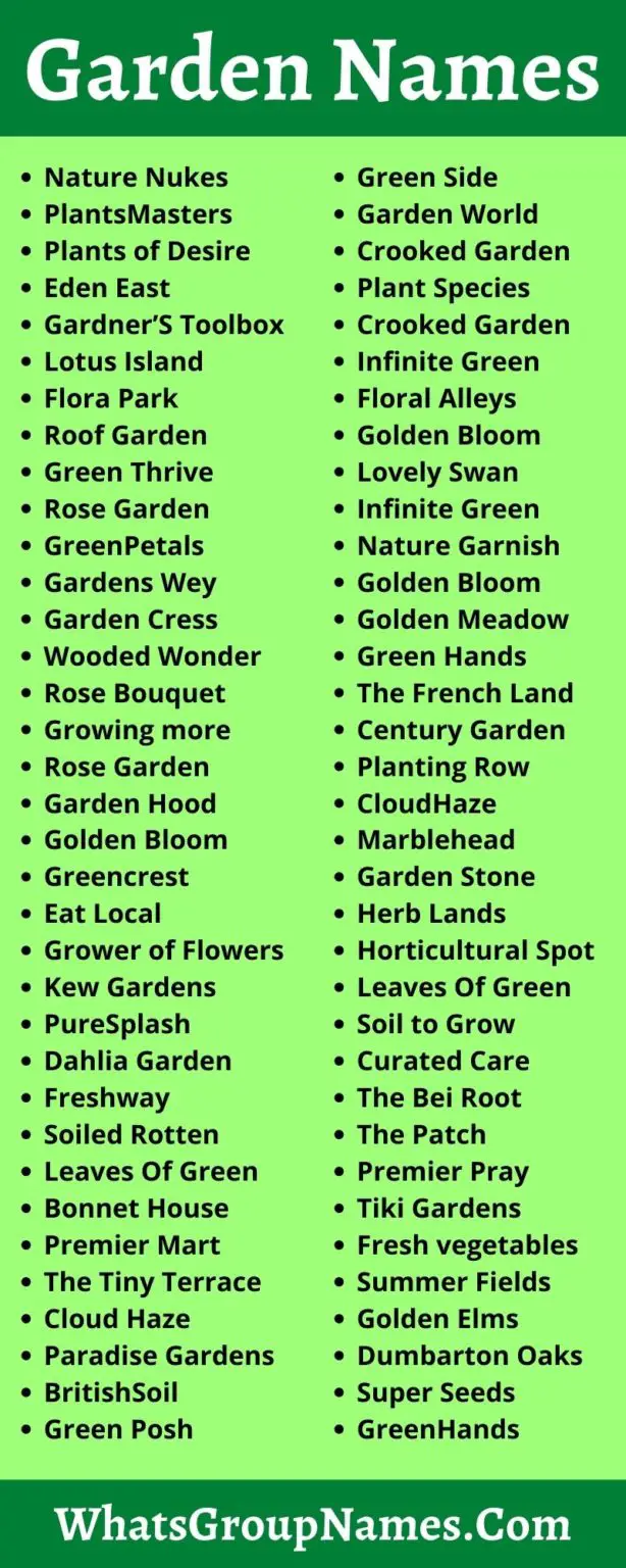 Garden Names And Cute & Creative Plant Names [2021]