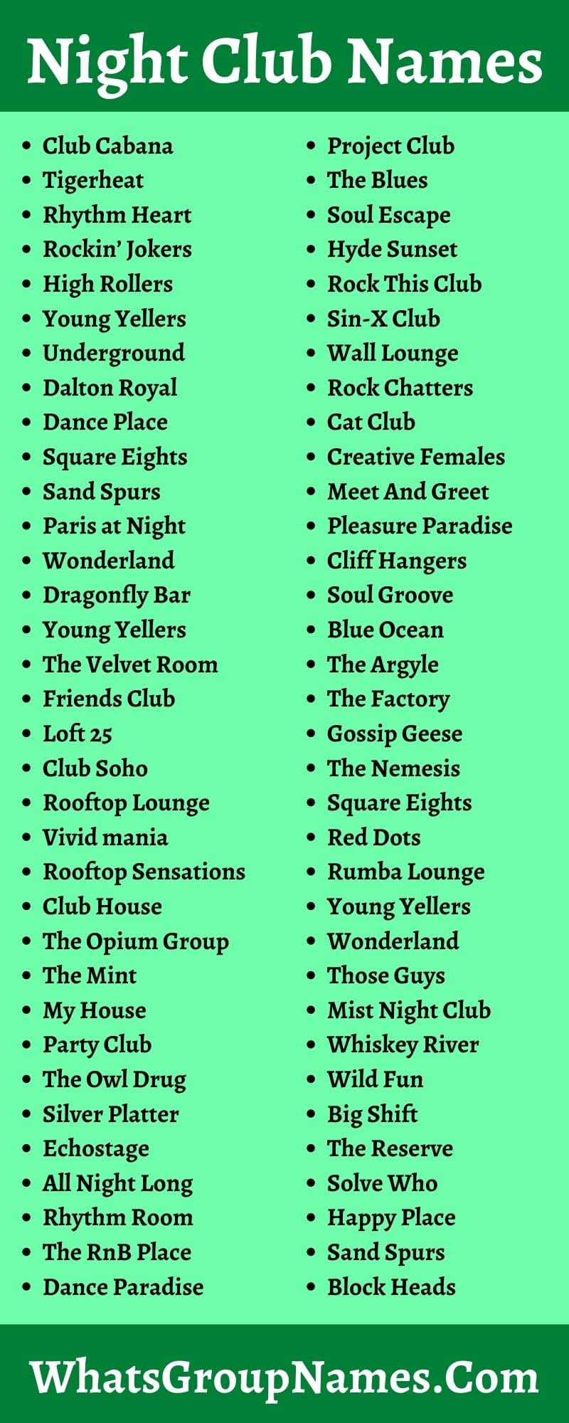 401 Night Club Names For Night Club Owners To Get Customers