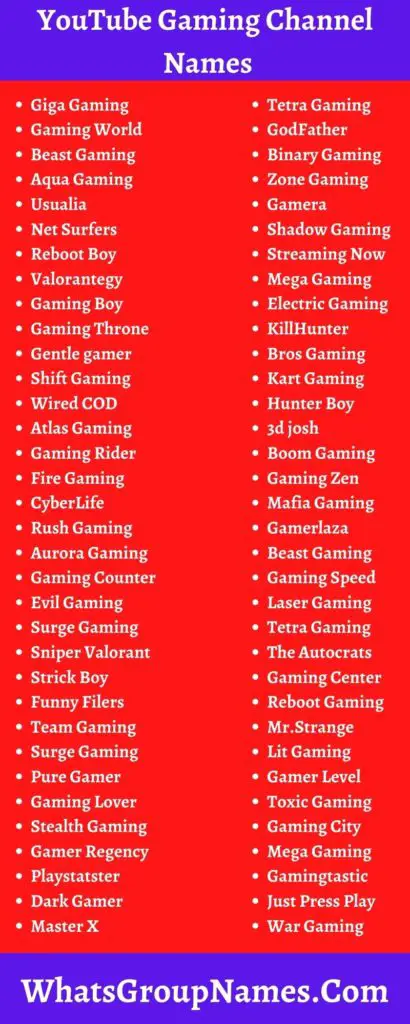 YouTube Gaming Channel Names For Good Cool Catchy 2021 