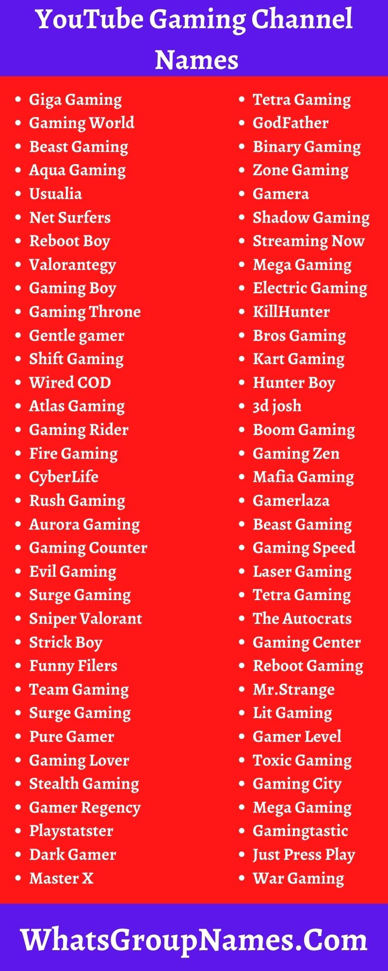 YouTube Gaming Channel Names For Good Cool Catchy 2021 