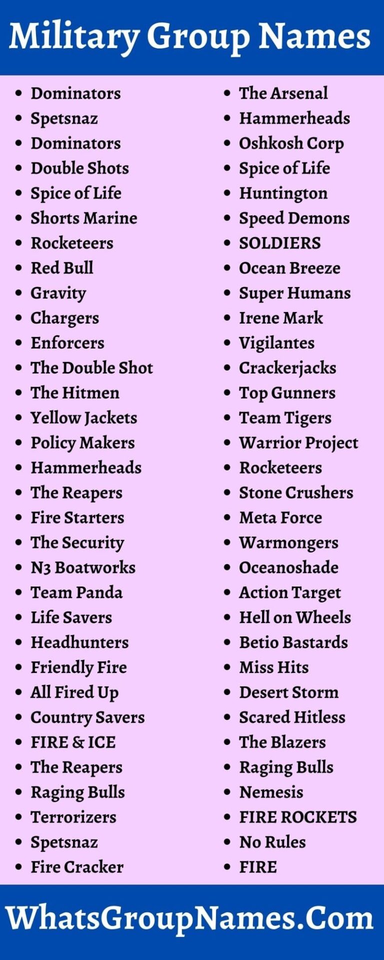 270 Military Group Names Cool Military Squad Team Names