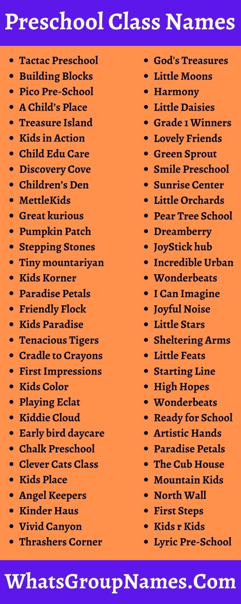 200 Preschool Class Names Cute Preschool Class Names Ideas 2021 