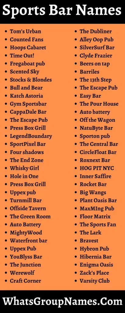 450 Sports Bar Names For Cool Good Clever Sports Bar 2021 