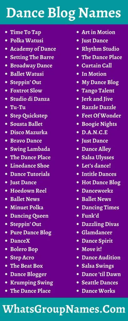 209+ Dance Blog Names Ideas And Blog Names For Dance [2021]