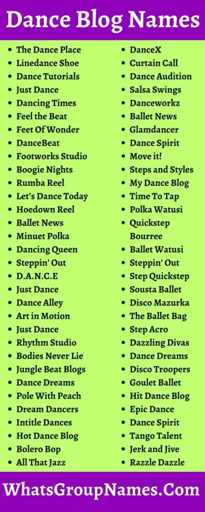 139+ Dance Blog Names Ideas & Blog Names For Dance