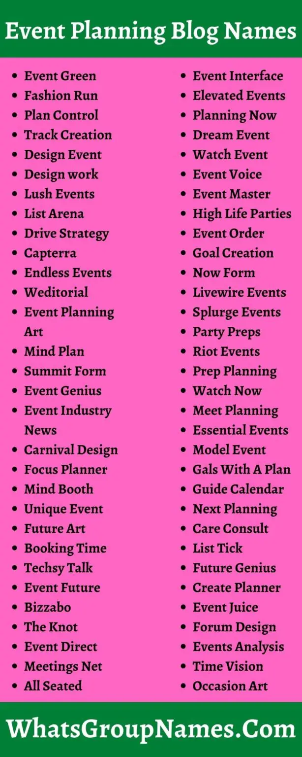 320-event-planning-blog-names-ideas-2021-best-cool-catchy-unique