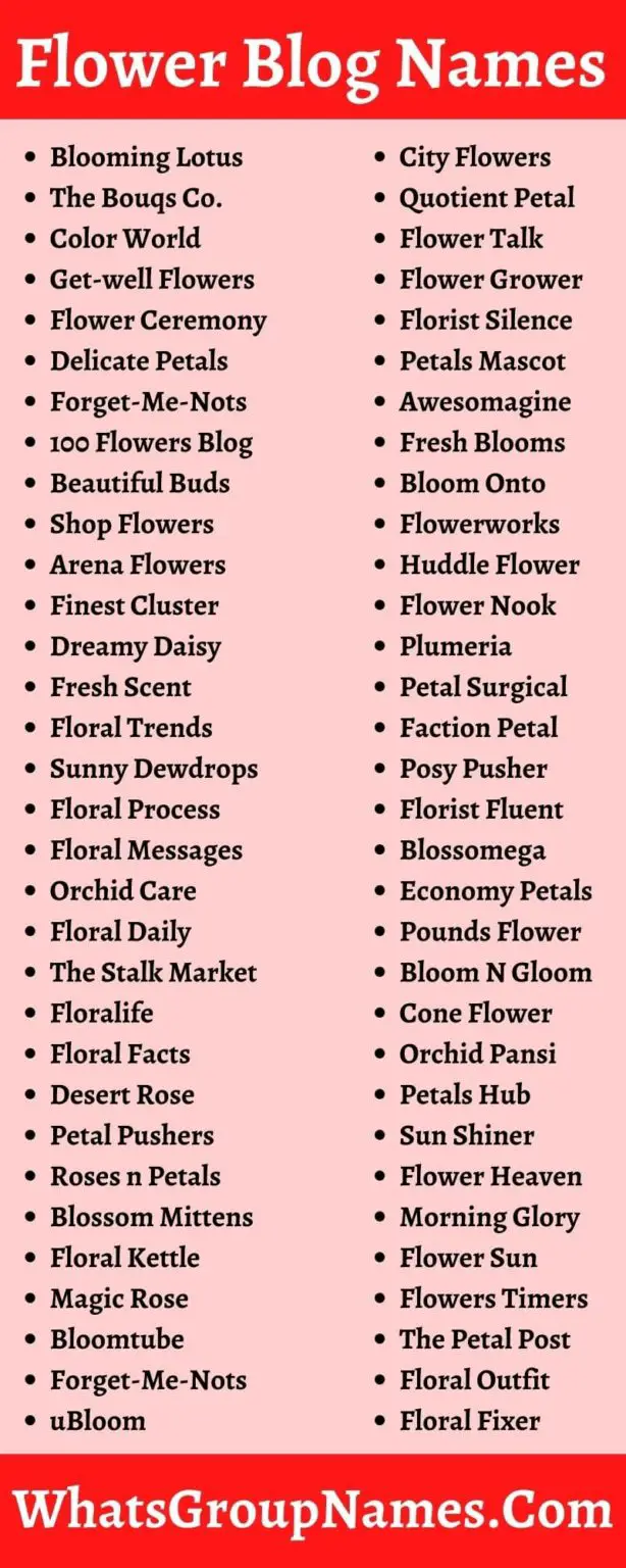 301+ Flower Blog Names [2021] Catchy, Unique & Florist