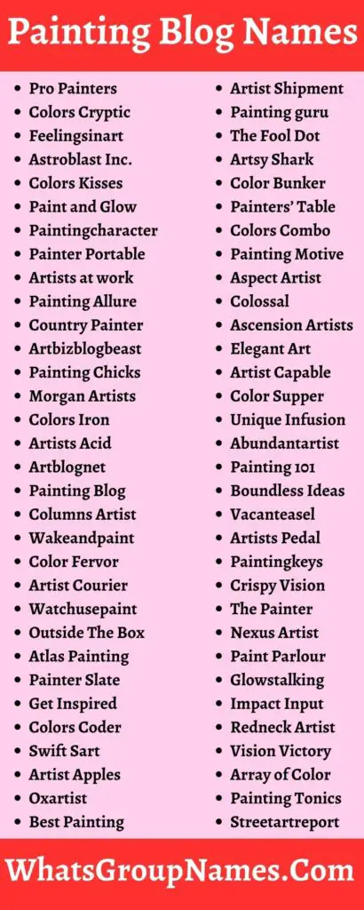 310+ Painting Blog Names & Oil Painting Blog Name Ideas