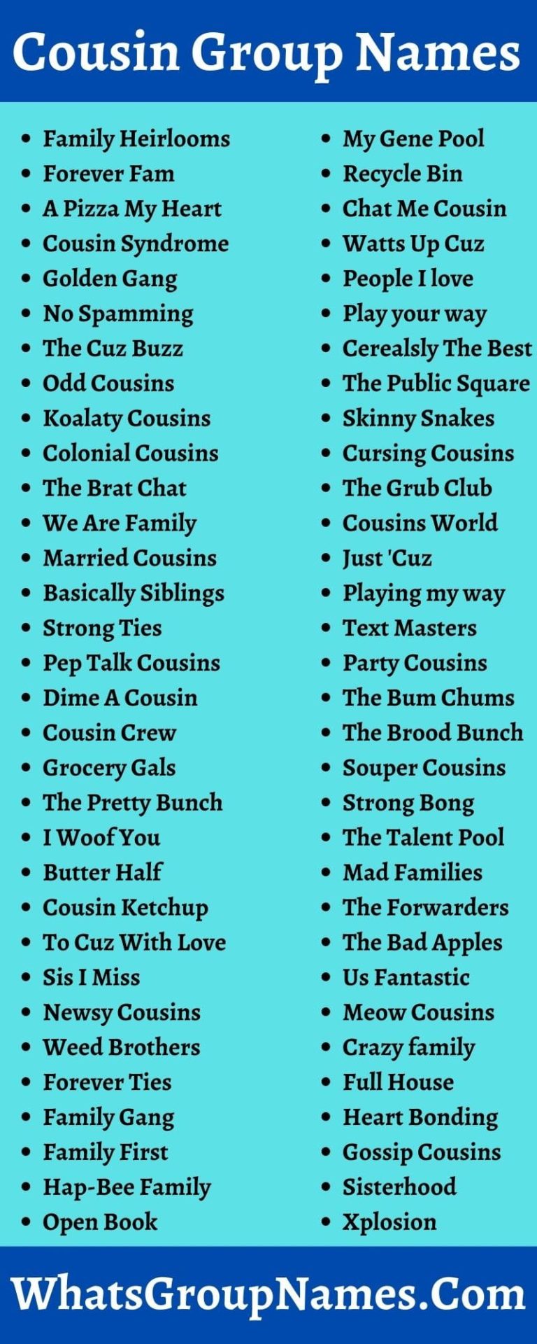 400+ Cousins Group Names [2021] For WhatsApp, Chat, Cool & Best