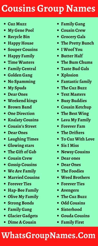 399+ Cousins Group Names For WhatsApp, Chat, Cool & Best