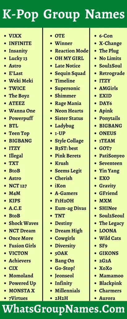 170+ K-Pop Group Names [ Popular, Most, Top, Best & Cool ]