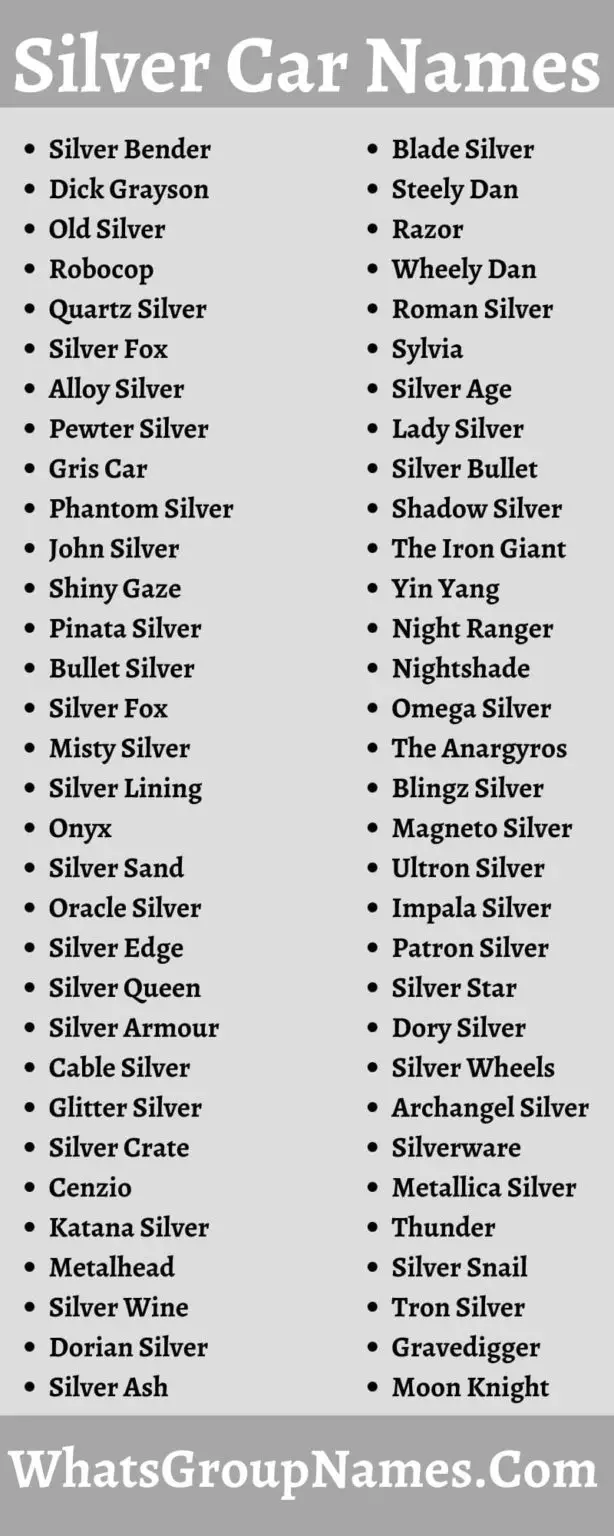 351+ Silver Car Names [Cool, Catchy, Unique, Good & Amazing]