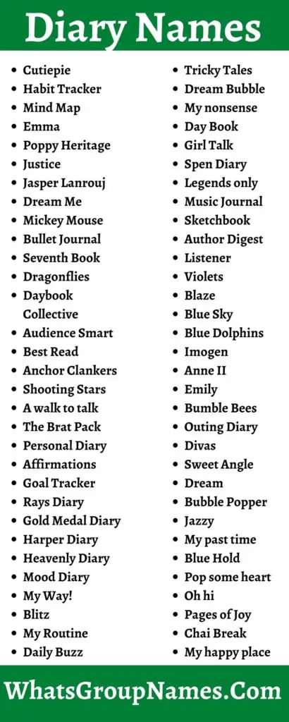 601-diary-names-for-your-personal-other-diaries