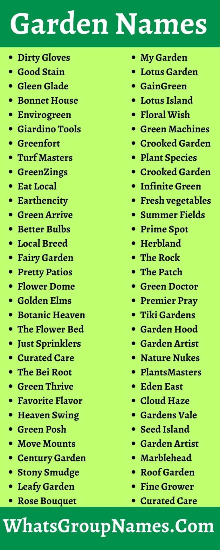 302 Garden Names And Cute & Creative Plant Name Ideas