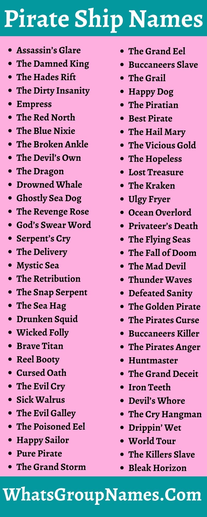 590 Pirate Ship Names Cool Unique Catchy Good 