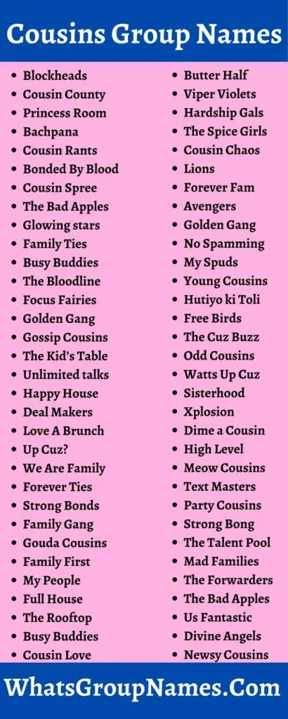 399+ Cousins Group Names For WhatsApp, Chat, Cool & Best