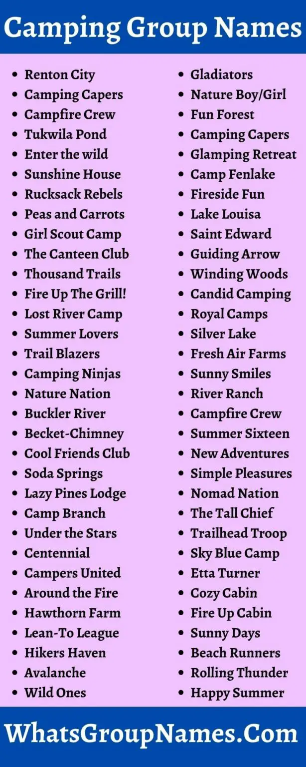 300+ Camping Group Names To Explore Your Camping Group