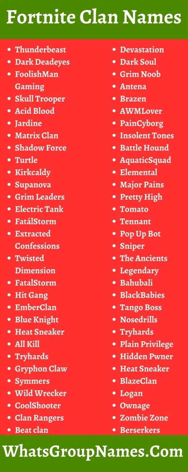 299+ Fortnite Clan Names For Cool, Sweaty, Good & Short