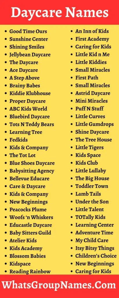 269+ Daycare Names [Cool, Catchy, Unique, Good, Perfect]