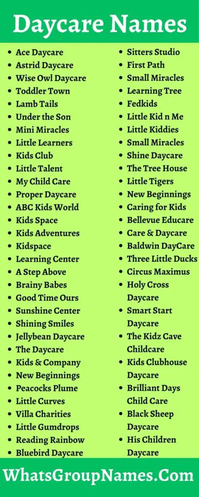 269+ Daycare Names [Cool, Catchy, Unique, Good, Perfect]