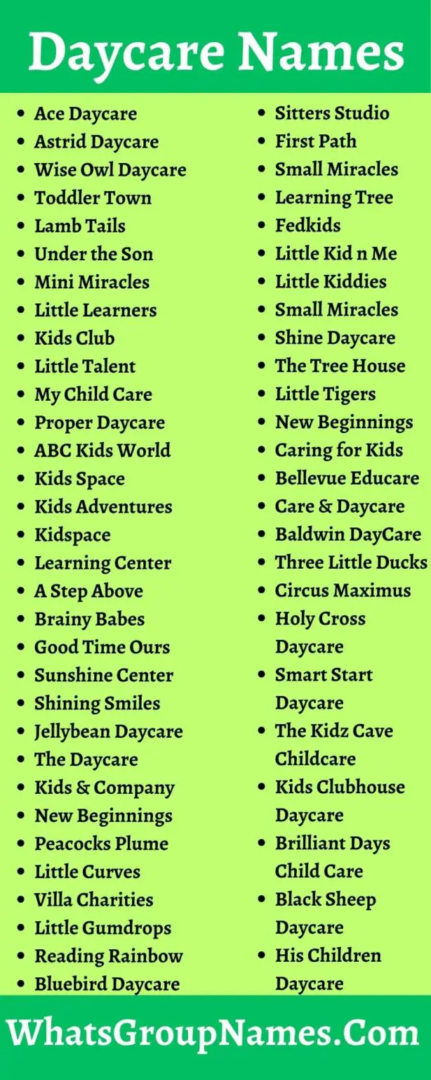 269+ Daycare Names [Cool, Catchy, Unique, Good, Perfect]